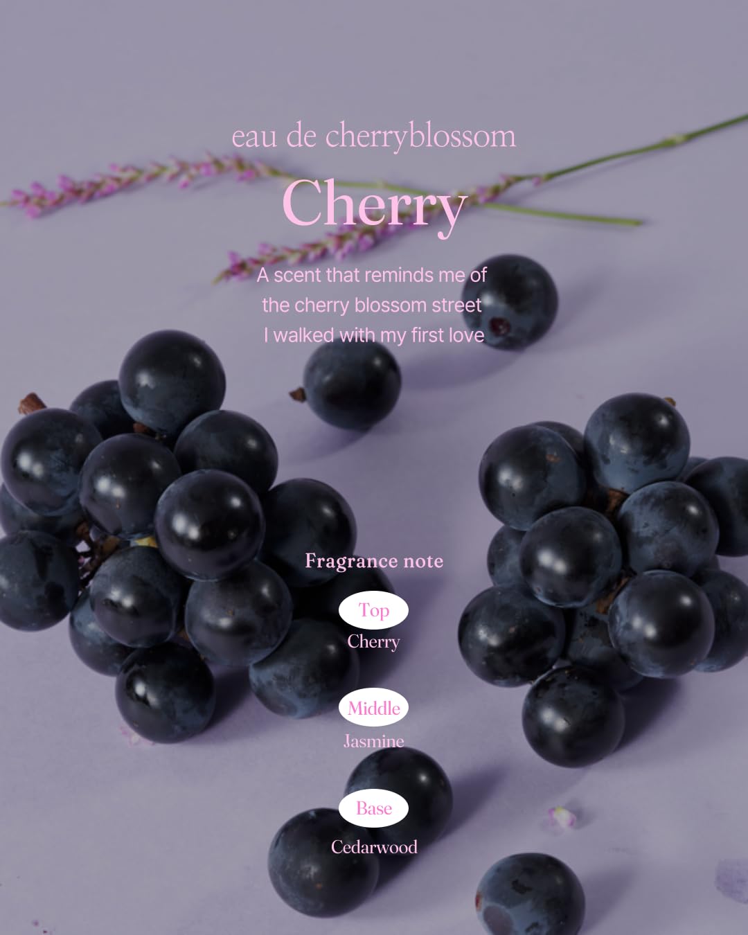 Foellie] eau de cherry blossom - Feminine Inner Beauty Perfume (for Underwear), Sweet Cherry blossom Scents Fragrance, 5ml(0.169 fl oz)