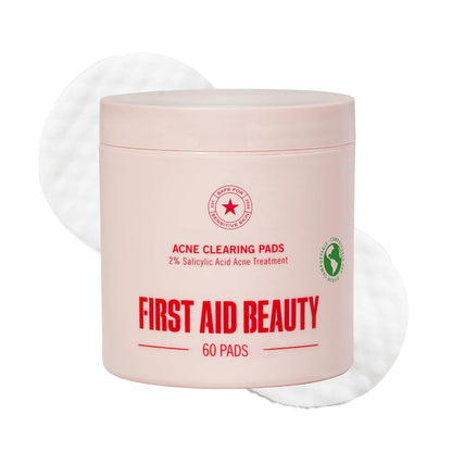First Aid Beauty Acne Pads for Face - Maximum Strength Acne Treatment - 2% Salicylic Acid Pads Treat Without Drying, (60-ct)