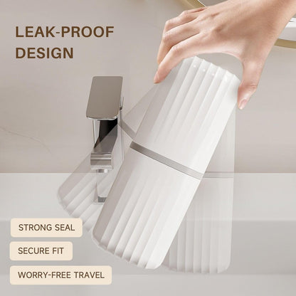 Toothbrush Travel Case, 2 in 1 Toothbrush Holder and Rinse Cup, Large Capacity Toothbrush Cup with Cover, Portable Travel Toothbrush Holder for Traveling, Camping, Trip - 1Pcs - White