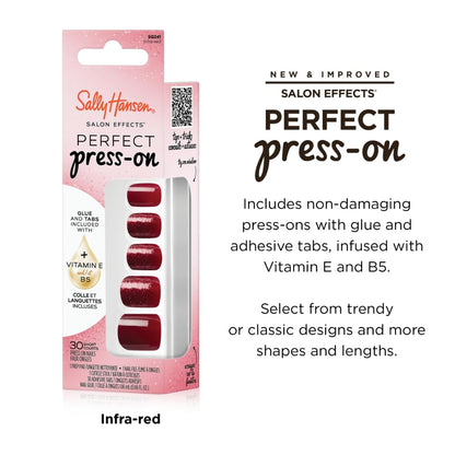 Sally Hansen Instant Cuticle Remover & Salon Effects Infra-Red Press On Nails Kit - 15 Second Gel Formula with Aloe