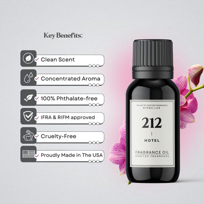 212 Hotel Fragrance Oil for Diffuser - Hotel Collection Oil with Euro Dropper Cup – Long-Lasting Home Fragrance – Scented Oils Gift – Home Luxury Scents 1.00 Fl Oz - Floral and Marine