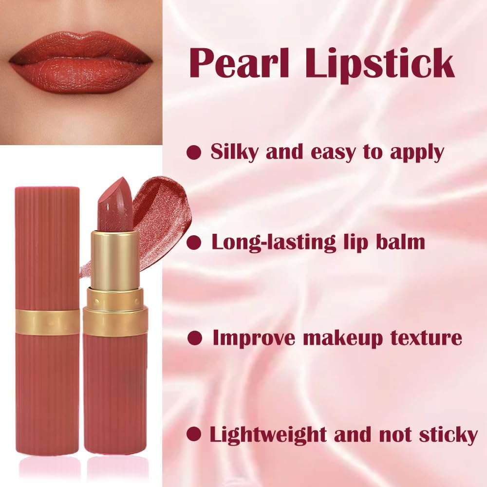 Red Metallic Lipstick for Women,Lightweight Shimmer Frosted Lipstick,Glitter Lip Gloss Stain Long Lasting Waterproof Smudge Proof 24 Hour Full Coverage Lip Makeup,Vegan