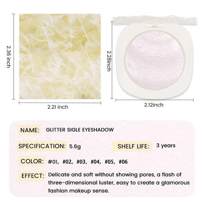 Light Pink Shimmer Glitter Sparkling Monochrome Eyeshadow Palette,Metallic Single Eye Shadow Palette for Older Women,Long Lasting Naturing-Looking Eye Makeup