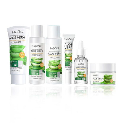 Aloe Vera Daily Skin Care Set Daily Moisturizing & Nourishing Fresh Aloe Essence Skin Care Set Vitamin Essence Six-piece Set For Valentine's Day And Festival Day