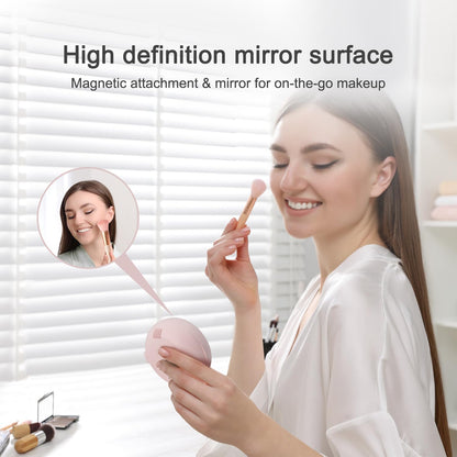 Toothbrush Holder, Toothbrush Cleaner Case, Portable USB Charging Toothbrush Cover with U V-C Light, Travel Toothbrush Holder (Pink-Mirror)