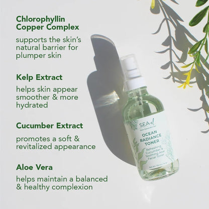 Ocean Radiance Toner Refreshing Cucumber & Soothing Aloe Facial Toner 4oz