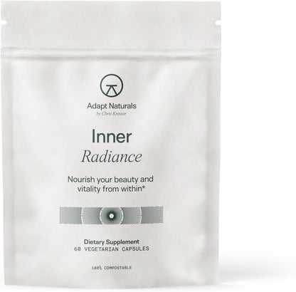 Adapt Naturals Inner Radiance Hair Skin and Nails Vitamins for Women and Men with Biotin, Collagen, Hyaluronic Acid, Vitamin C & Ceramides - Thicker Hair, Stronger Nails & Hydrated Skin Supplement