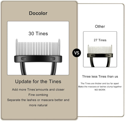 Docolor Eyelash Comb Eyelash Separator Tool Mascara Applicator Eyelash Brush Lash Separator Tool Comb Arc Designed Cosmetic Brushes Tool, with Comb Cover (Black)