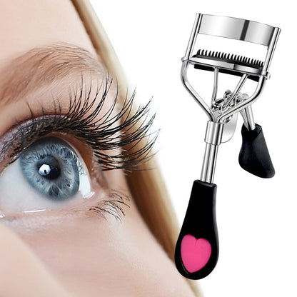 Pinkiou Eyelash Curlers with Comb and Eyelash Separator Set Professional Lash Curler with Built-in Comb Ergonomic Heart-Shaped Handle and Eyelash Comb Tool for Daily Makeup
