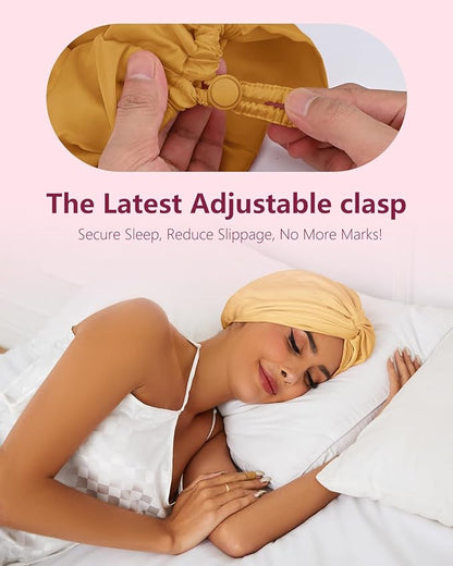 Adjustable silk satin hair bonnet