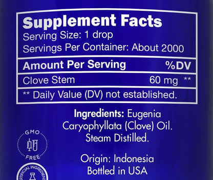 Clove Oil, Food Grade, for Teeth and Gums, Tooth Aches – 100% Pure, Clove, Bud, Essential, Oil, by Zongle Therapeutics, 4 OZ