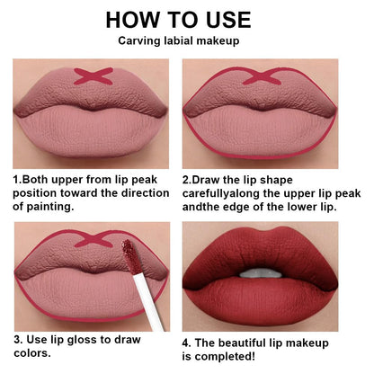 evpct 2Pcs Ruby Red Matte Lip Liner and Lipstick Combo Set for Women, Ruby Red Lip Combo Set Liquid Lips Stick Gloss and Lipliner Stains Set Long Lasting Waterproof, Lips Makeup 24 Hours originales