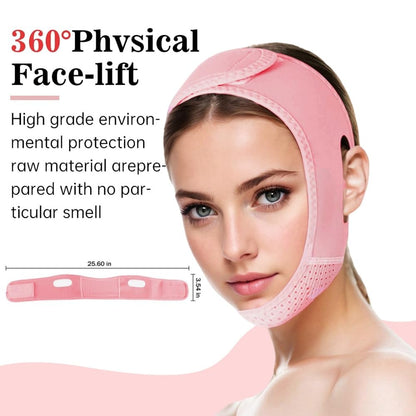 V Line Lifting Mask Chin strap for sleeping, V Line Lifting Mask for Women,Jaw Exerciser，Medium,Pink