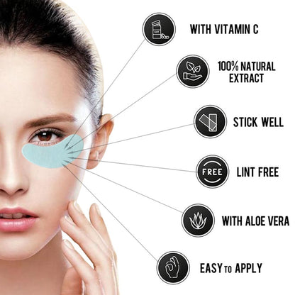 100 Pairs Set Under Eye Pads Disposable Eye Gel Patches for Eyelash Extensions Tool Kit, Blue Film