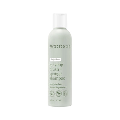 EcoTools Cleanser Shampoo for Makeup Brush/Sponge/Puffs, Remove Makeup & Impurities, Fragrance-Free, No Harsh Chemicals, Vegan & Cruelty-Free, 6 fl.oz./177 ml, 1 Count