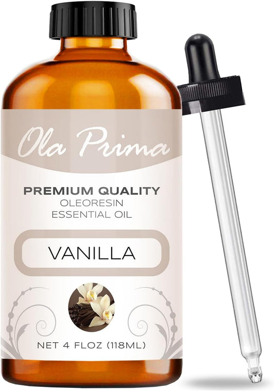 Ola Prima Oils Vanilla Essential Oil 4 oz - Vanilla Essential Oil for Diffuser, Candles, Soap Making, Aromatherapy, and Skin