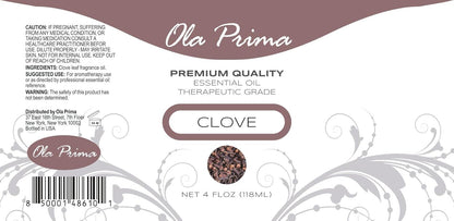 Ola Prima Oils - Clove Essential Oil 4 oz, Clove Oil for Skin, Diffuser, Natural, Premium Grade - Clove Oil
