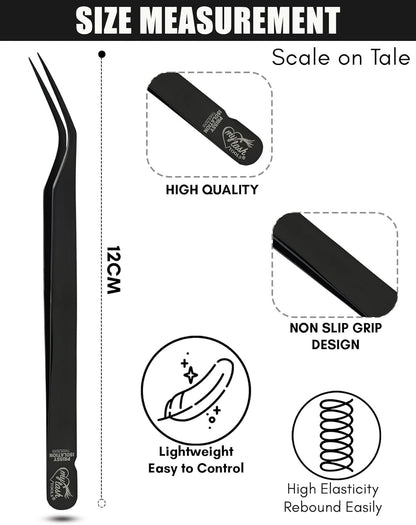 My Lash Tools New Isolation Lash Tweezers For Eyelash Extensions Best for Individual Isolation & Classic Lashes Japanese Stainless Steel Lightweight Precision Lashing Twisers (1pc, Black)