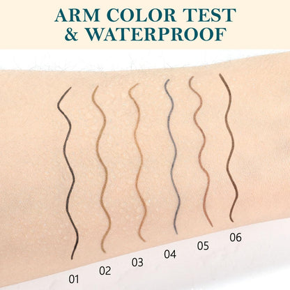 5 Pcs Waterproof Professional Makeup Micro Brow Pencil, Dark Brown Brow Kit with Eyebrow Brush, Ultra-Fine Mechanical Pencil, Eyebrow Pencils for Women, (C06#Dark Brown, 5Pcs)