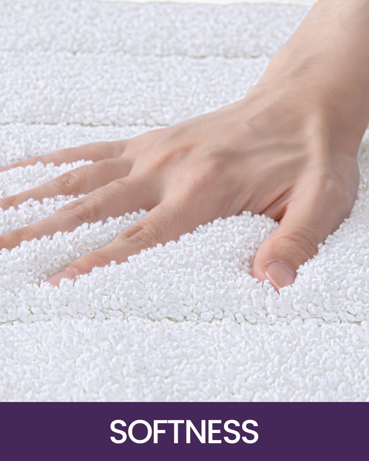 DEXI Bathroom Rug 43x24, Non Slip Washable Bath Mat for Shower Floor, Extra Large Absorbent Soft Bathmat with Rubber Backing, Quick Dry Microfiber Carpet, White