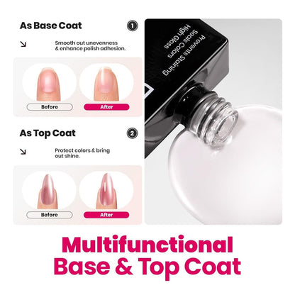 Beetles Nail Polish,15 ML Pearl Pink Nail Polish with 2 in 1 Base Top Coat -Fast Drying & Long Lasting Pearl Romantic Reverie Valentine's Day Gift for Women