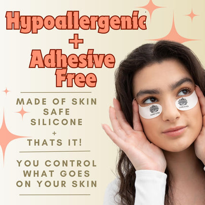 Silicone Reusable Under Eye Patches for Wrinkles, Puffy Eyes and Dark Eye Circles- Adhesive + Cruelty-Free, Natural and Hypoallergenic Skin Care for Men & Women
