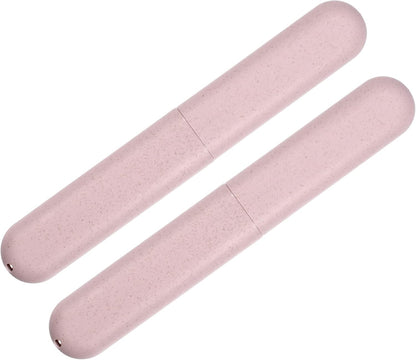 VOCOSTE 2pcs, Traveling Toothbrush Holders Case, PP Toothbrush Case for Travel Business, Pink, 8.07''x1.22''x0.83''
