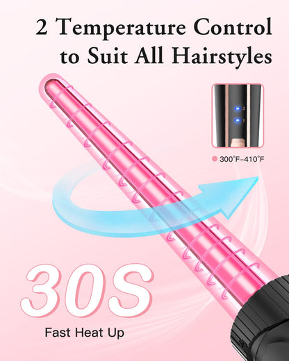 BESTOPE PRO 5 in 1 Curling Iron, Curling Wand Set with Negative Ion Thermal Brush and 4 Interchangeable Ceramic Curling Irons (0.35“-1.5”), Fast Heating Crimper Hair Tool in All Hair Type, Women Gifts