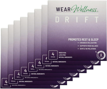 Drift Film Patches - Topical Sleep Patches for Rest & Relaxation - Patch with Valerian, GABA, and Lavender - Deep Natural Sleep - Long-Lasting Effect - 32 Pack