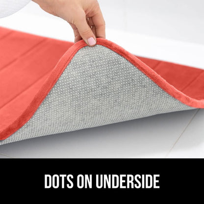 GORILLA GRIP Memory Foam Bath Mat, Soft Absorbent US Designed Bathroom Rug, Gripping Dots Machine Washable Bathmat, Cushioned Floor Mats, Shower Sink Rugs Room Décor Accessories, 36x24 Coral