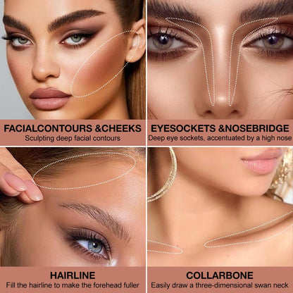 Natural Matte Neutral Brown Cream Contour Palette – Lightweight, Blendable Monochrome Powder, Base for All Skin Tones, Face Makeup for Women & Men, Vegan,Cruelty-Free, Paleta de Contorno en Crema Mate