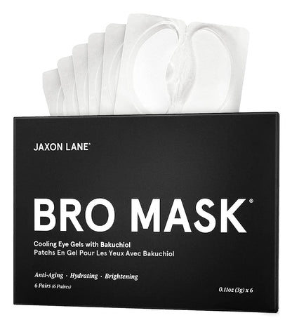 Skin Care Set: Deluxe Skincare Routine Gift Set 5pc, Mens Facial Care kit with Jaxon Lane Sunscreen, Bro Mask Sheet Mask & Eye Gels, Powder Face Wash and Moisturizer Set, Anti Aging Face Care for Men