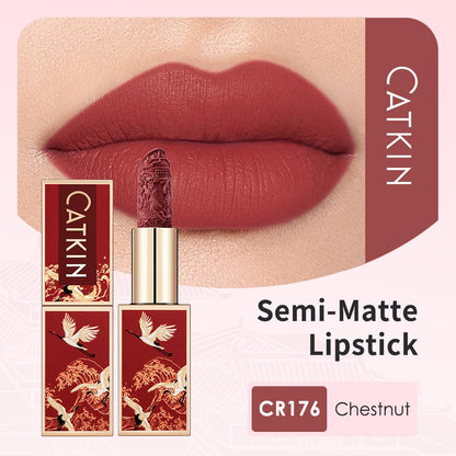 Catkin Semi-Matte Lipstick Hydrating High Impact Color Infused with Vitamin E and Avocado Oil Smooth Soft Texture Long Lasting Matte Finish 176
