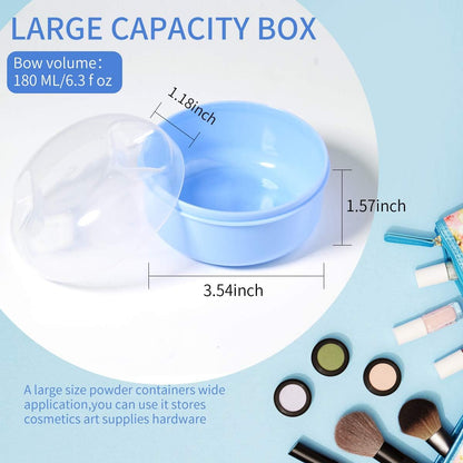 2Pcs Baby Body Cosmetic Powder Puff Body Powder Puff and Container Case (Pink and Blue) (2pcs)