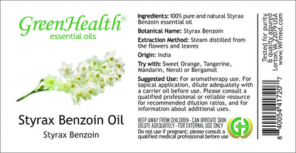 16 fl oz - Styrax Benzoin Oil (100% Pure & Uncut), Aluminum Bottle - GreenHealth