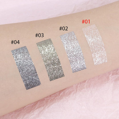 Single Cream Glitter Eyeshadow, Shimmer Eyeshadow Palette, Korean Eye Glitter Makeup, Ultra-Blendable, Sparkle Silver Eye Shadow, Single Shade Metallic Pigmented (Sparkle white)