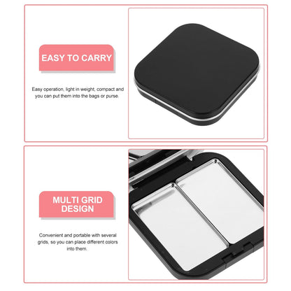 Beaupretty Empty Eyeshadow Palettes 2PCS Empty Eyeshadow DIY Lipstick Lip Balm Blusher Containers Refillable Makeup Storage Case Box with Mirror