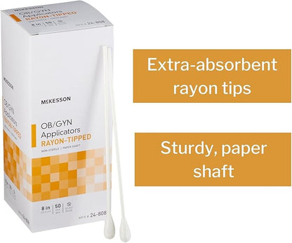 Mckesson ob/gyn applicators rayon tipped,