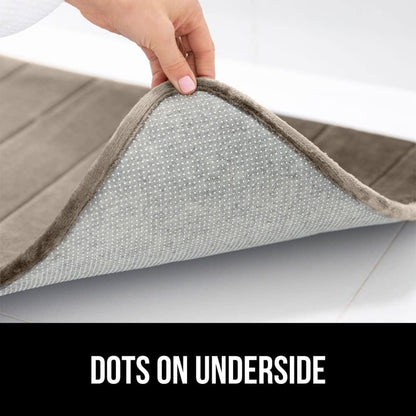 GORILLA GRIP Memory Foam Bath Mat, Soft Absorbent US Designed Bathroom Rug, Gripping Dots Machine Washable Bathmat, Cushioned Floor Mats, Shower Sink Rugs Room Décor Accessories, 36x24 Taupe