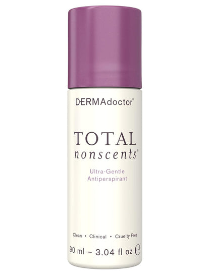 DERMAdoctor Total NonScents Ultra-Gentle Antiperspirant for Sensitive Skin. Unscented, Clinical Strength Antiperspirant for Men & Women; Hypoallergenic Roll On Deodorant - 3 oz