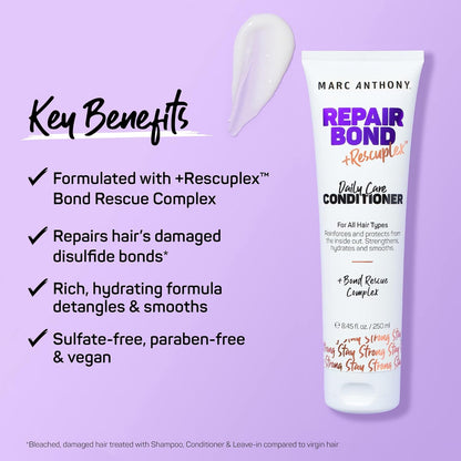 Marc Anthony Repairing Conditioner - Rescuplex Formula for Strengthening and Repair, Eliminates Frizz & Flyaways, Ideal for Dry & Damaged Hair