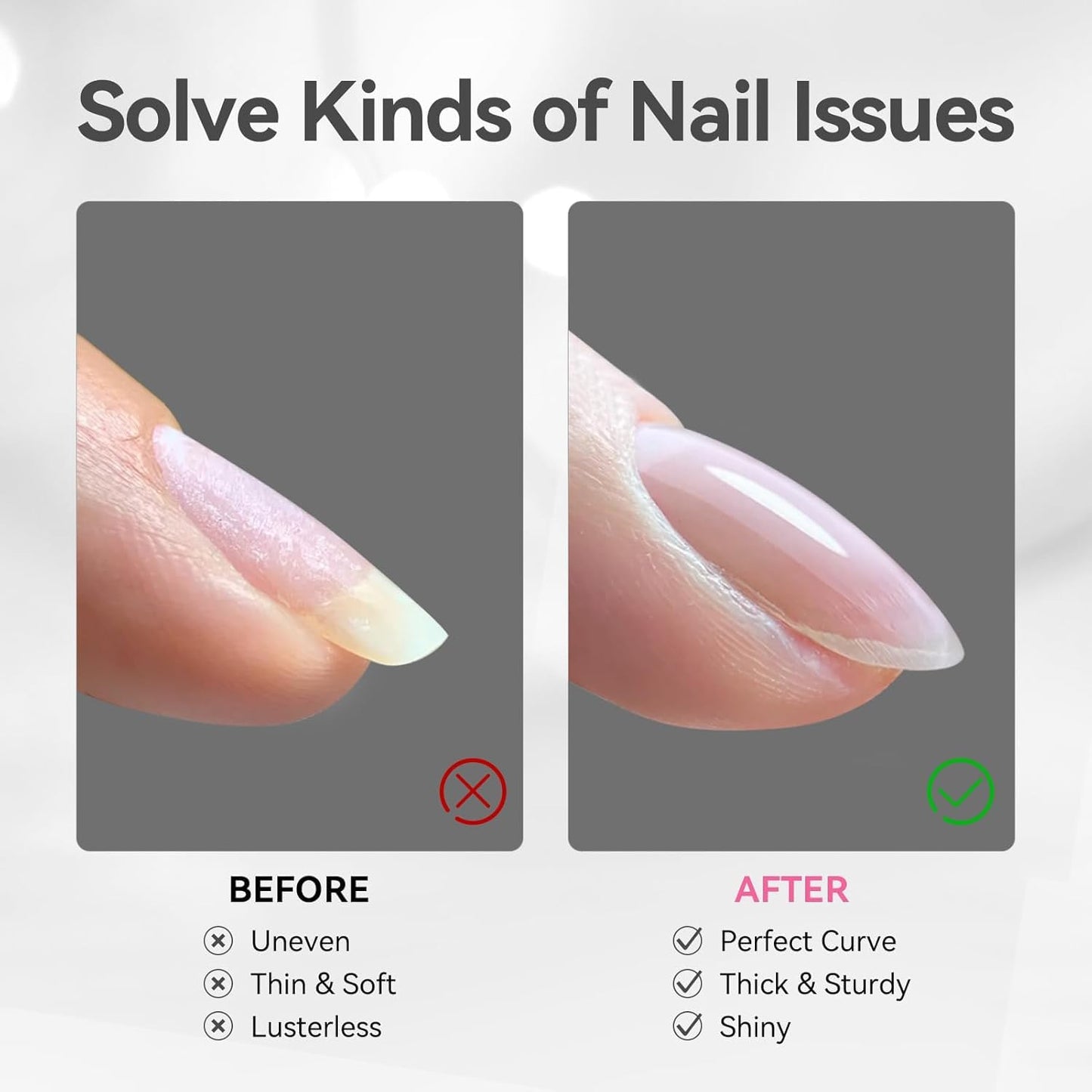 Born Pretty Builder Gel for Nails 8-in-1，15ML Clear and Cover Pink Builder Nail Gel Set, Transparent Extension Gel Rhinestone Glue for Nail Art Base Gel, LED Nail Lamp Cured Hard Gel Builder