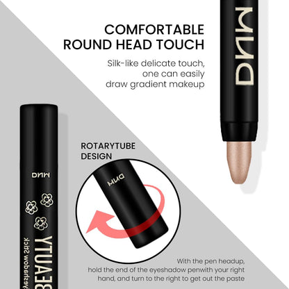 evpct Mocha Beige Shimmer Cream Eye Shadow Brightener Sticks Set for Eyes, Mocha Beige Shimmery Matte Pencil Eye shadow Applicator Stick Pen Palette Makeup Waterproof sombras en crema para ojos 14#