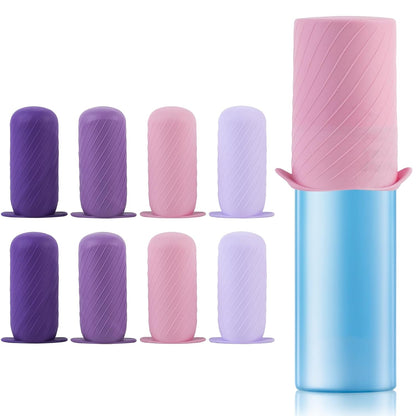 Bottle Covers for Travel, Leak Proofing, Travel Size Container Silicone toiletry sleeves, Leak Locks Travel Accessories for Shampoo Wash Body Bottles and other beauty and personal care(8pcs)