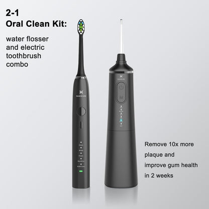 Upgraded Model Water flosser and Electric Toothbrush Combo-5 Brushing & Flossing Mode-Game-Changer for Your Oral Care Routine.2-in-1 Oral Clean Kit-for Teeth Cleaning and Gum Health