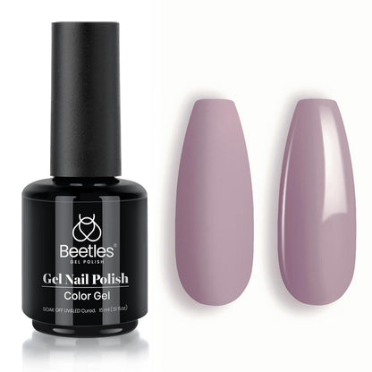 Beetles Grey Gel Nail Polish, 1Pcs 15ml Nude Angelina Grey Purple Gel Polish Soak Off UV LED Lamp Nail Art Salon DIY Design at Home Manicure Gifts for Women