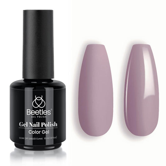 Beetles Grey Gel Nail Polish, 1Pcs 15ml Nude Angelina Grey Purple Gel Polish Soak Off UV LED Lamp Nail Art Salon DIY Design at Home Manicure Gifts for Women