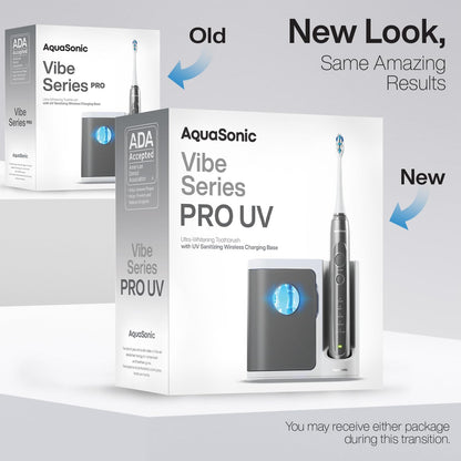 Aquasonic Vibe Series PRO – Ultra-Whitening Electric Toothbrush – 5 Modes & Smart Timers – UV Sanitizing Base – ADA Accepted (Charcoal Metallic)