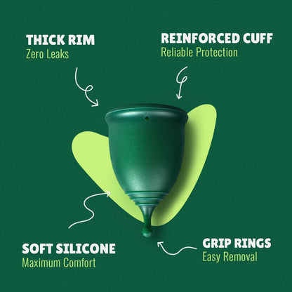 SHORDY Reusable Soft Menstrual Cups Set, Small & Large Period Cup for Women, 12 Hours Protection, Copa Menstrual for Beginners or Experienced Users, Tampon, Pads & Disc Alternative for Swimming, Yoga