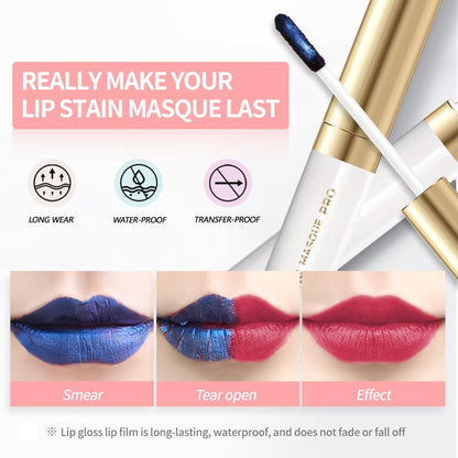 Lip Stain - Wipe-Off & Peel Off Lip Color | Waterproof, Long Lasting, Transfer-Resistant, Smudge-Proof Lip Tint | Easy Wipe Finish, High Pigment | All-Day Vibrant Kiss-Proof Lip Stain,Soft Rosy Brown